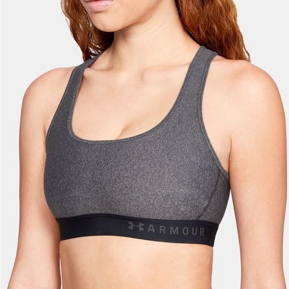 Under Armor Women's Heathered Cross-Back Medium-Support Compression Sports Bra